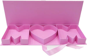 Empty Flower Gift Box Mother'S Day MOM Cardboard Letter Shaped Fillable Chocolate Strawberry Candy Packaging (Mompink)