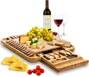Charcuterie Boards Gift Set - Bamboo Cheese Board Large - Elegant Mothers Day Gifts for Mom - House Warming Gifts New Home - Wedding Gifts for Couple, Bridal Shower, Birthday Gifts for Women |